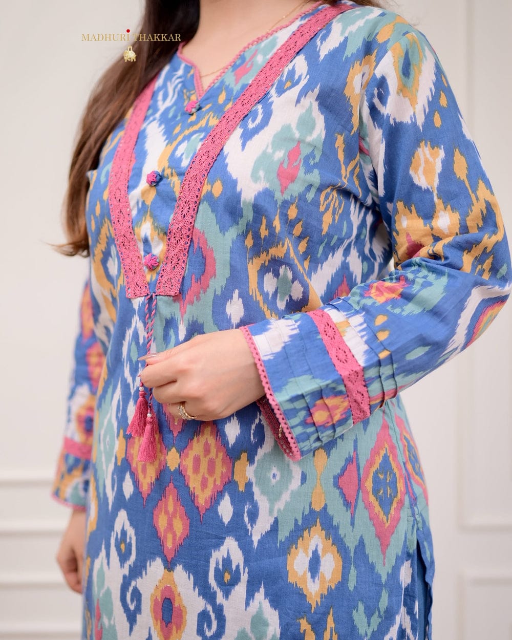 premium cotton printed designer kurti with bottom set