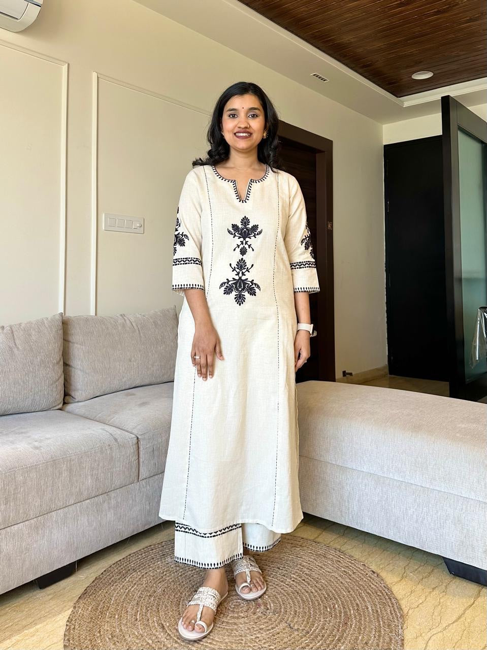 gulista embroidered palazzo set